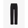 Rag & Bone Womens Black Harlow Straight-leg Jeans In Black