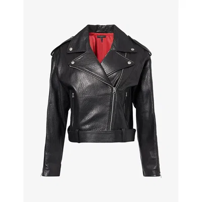 Rag & Bone Womens Black Penelope Biker Leather Jacket