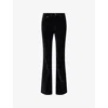 Rag & Bone Womens Blkvelvet Dahlia Full Flared Stretch-cotton Trousers In Black