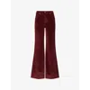 Rag & Bone Womens Brgdy Skylar High-rise Corduroy Cotton And Modal-blend Trousers In Red