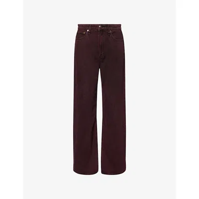 RAG & BONE WOMENS MR LOGAN FEATHERWEIGHT WIDE-LEG DENIM JEANS BRNTB