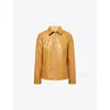 Rag & Bone Womens Camel Jordie Collared Faux-leather Jacket Xs