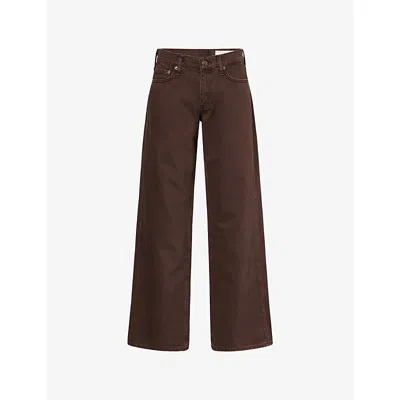 Rag & Bone Womens Dkbrn Saige Straight-leg Denim Jeans