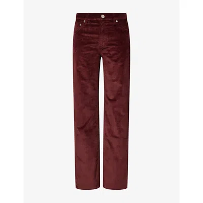 Rag & Bone Womens Dkburgcord Andi Harlow Straight-leg Cotton-blend Corduroy Trousers In Red