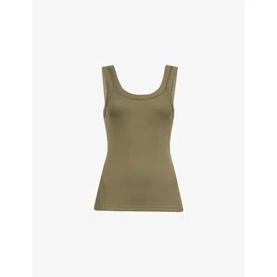 Rag & Bone Womens Dkolv The Essential Stretch-rib Cotton Tank Top In Green