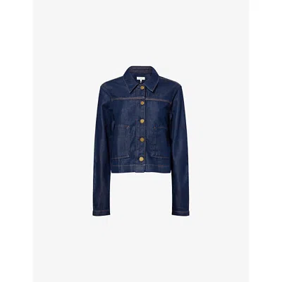 Rag & Bone Womens Duskrinse Adrianna Boxy-fit Denim Jacket In Blue