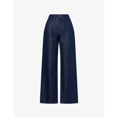 Rag & Bone Womens Duskrinse Logan Wide-leg Denim Jeans In Blue