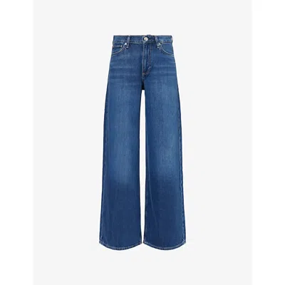 Rag & Bone Womens Emerson Sofie Wide-leg Denim Jeans In Blue