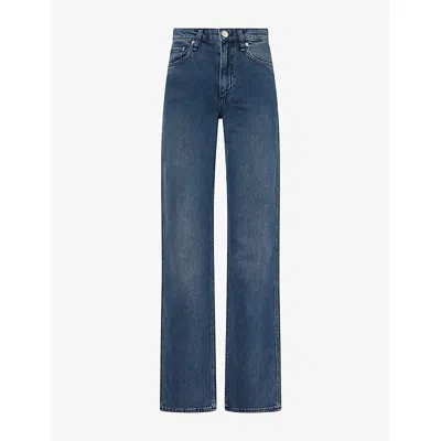 Rag & Bone Womens Harlow Slim-straight Leg Denim Jeans Catskill In Blue