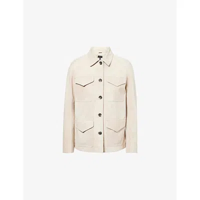 Rag & Bone Womens  Kara Flap-pocket Suede Jacket In Neutral