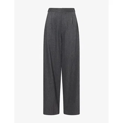 Rag & Bone Womens Lawrence Tailored Wool-cashmere Blend Trousers Charclmult In Gray