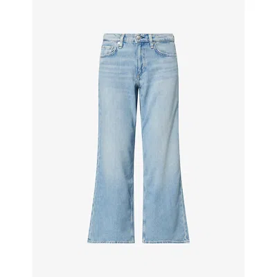 Rag & Bone Womens Ldlow Saige Low-rise Relaxed Denim Jeans In Blue