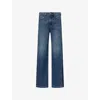 Rag & Bone Womens  Logan Spliced Wide-leg Denim Jeans In Blue