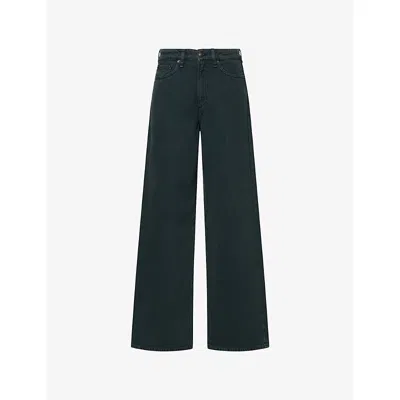 Rag & Bone Womens Logan Wide-leg Denim Jeans Greenstone