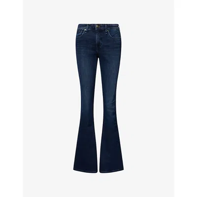 Rag & Bone Womens Lulu Kinsley Flared-leg Denim Jeans In Blue