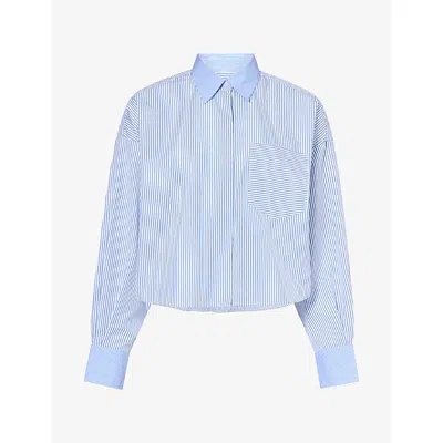 Rag & Bone Womens Marin Multi Stripe Cotton Shirt Blumltistp Xs