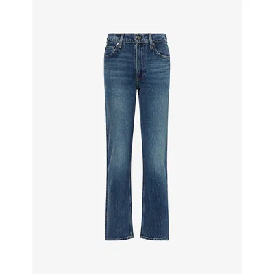 Rag & Bone Womens Ness Harlow Straight-leg Stretch-denim Jeans In Blue