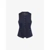 Rag & Bone Womens Nvymt Irina Ponte Striped Stretch-woven Vest In Blue