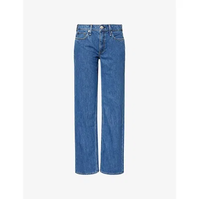 Rag & Bone Womens Park The Harlow Straight-leg Denim Jeans In Blue