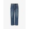 Rag & Bone Womens  Phoebe Wide-leg Denim Jeans In Blue
