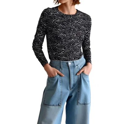 Rag & Bone Womens Printed Modal Pullover Top In Black