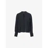 Rag & Bone Womens  Arden Pleated Woven Blouse In Blue