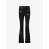 Rag & Bone Flexi Dahlia Coated Mid Rise Flare Jeans In Black