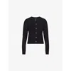 Rag & Bone Womens Dina Round-neck Cotton-blend Cardigan Black In Black