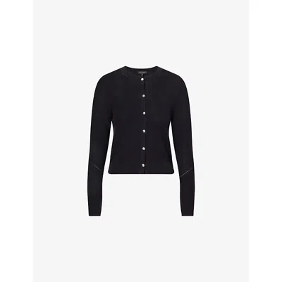 Rag & Bone Womens Dina Round-neck Cotton-blend Cardigan Black