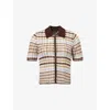 Rag & Bone Womens Ivrmt Leva Striped Wool-blend Top In Brown