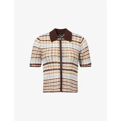 RAG & BONE WOMENS RAG & BONE LEVA STRIPED WOOL-BLEND TOP