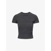 Rag & Bone Womens Luca Striped Stretch-woven T-shirt Ivybl In Gray