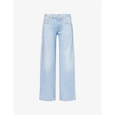 Rag & Bone Womens Aria Miramar Denim-print Cotton Trousers In Multi