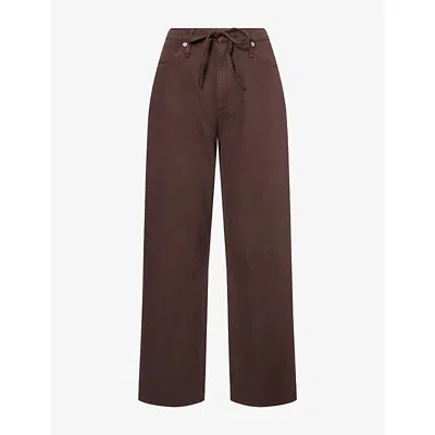 Rag & Bone Womens  Miramar Straight-leg Denim Jeans In Dkbrownstn