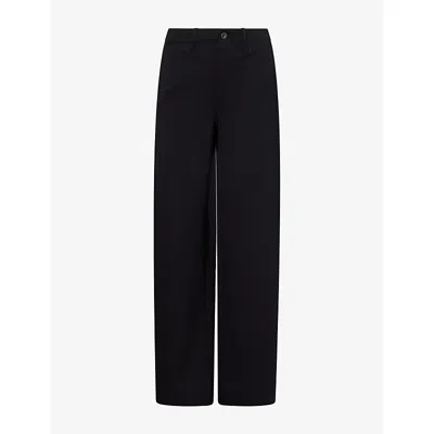 Rag & Bone Womens  Sofie Wide-leg Stretch-jersey Trousers In Black