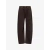 Rag & Bone Charlie Super High Waist Crop Barrel Jeans In Brown