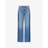 Rag & Bone Womens Balboashdw The Shea Straight-leg Denim Jeans In Blue