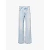Rag & Bone Womens Riverly Miramar Shea Relaxed-fit Straight-leg Denim Jeans In Blue