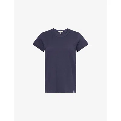 Rag & Bone Womens Salute The Slub Round-neck Cotton T-shirt In Blue