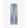 Rag & Bone Womens Scarlet Miramar Terry Wide-leg Cotton-jersey Trousers In Blue