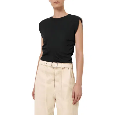 Rag & Bone Womens Smocked Cotton Tank Top In Black
