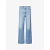 Rag & Bone Womens Tessa Miramar Terry Wide-leg Cotton Trousers In Blue