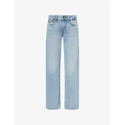 Rag & Bone Womens Vista Harlow Straight-leg Denim Jeans In Blue