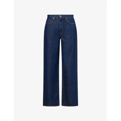 Rag & Bone Womens Welbk The Logan Mid-rise Wide-leg Denim Jeans