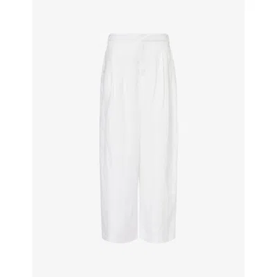 Rag & Bone Womens White Chappell Pleated Woven Trousers