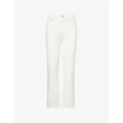 Rag & Bone Womens White Harlow Straight-leg Denim Jeans