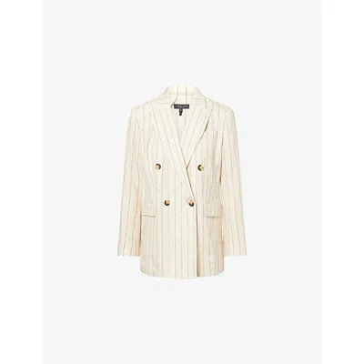 Rag & Bone Womens Whtst Emile Stripe Cotton-linen Blend Blazer