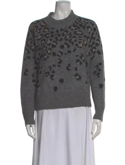 Pre-owned Rag & Bone Wool Animal Print Sweater In Gray
