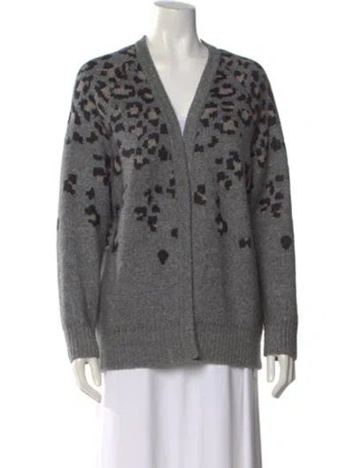 Pre-owned Rag & Bone Wool Animal Print Sweater In Gray