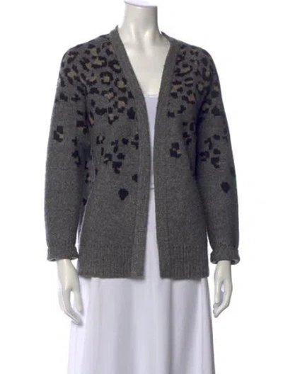 Pre-owned Rag & Bone Wool Animal Print Sweater In Grey